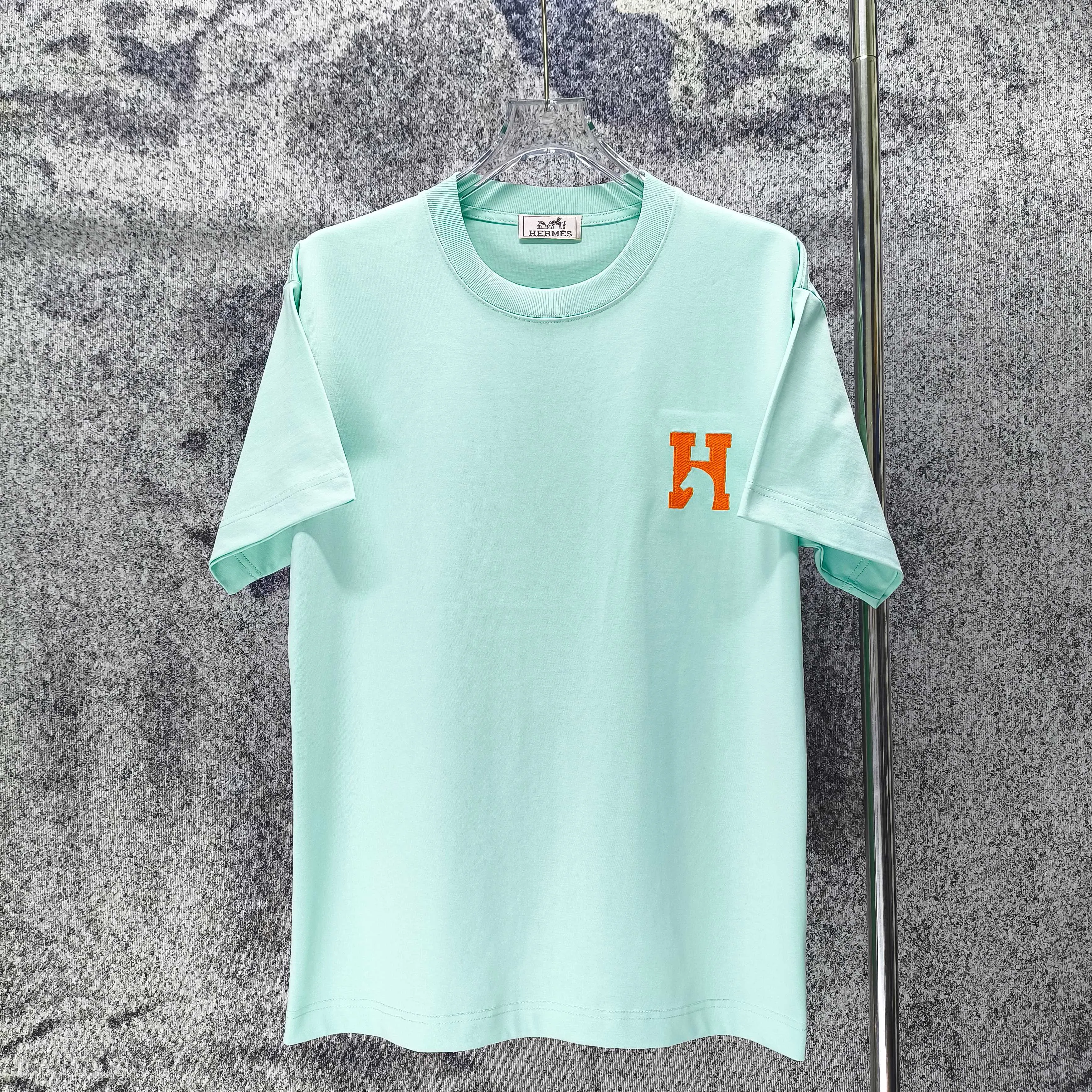 HERMES* * 2026 New Arrival logo 300g t Same Style Size S M L XL XXL Black White Purple Light Blue